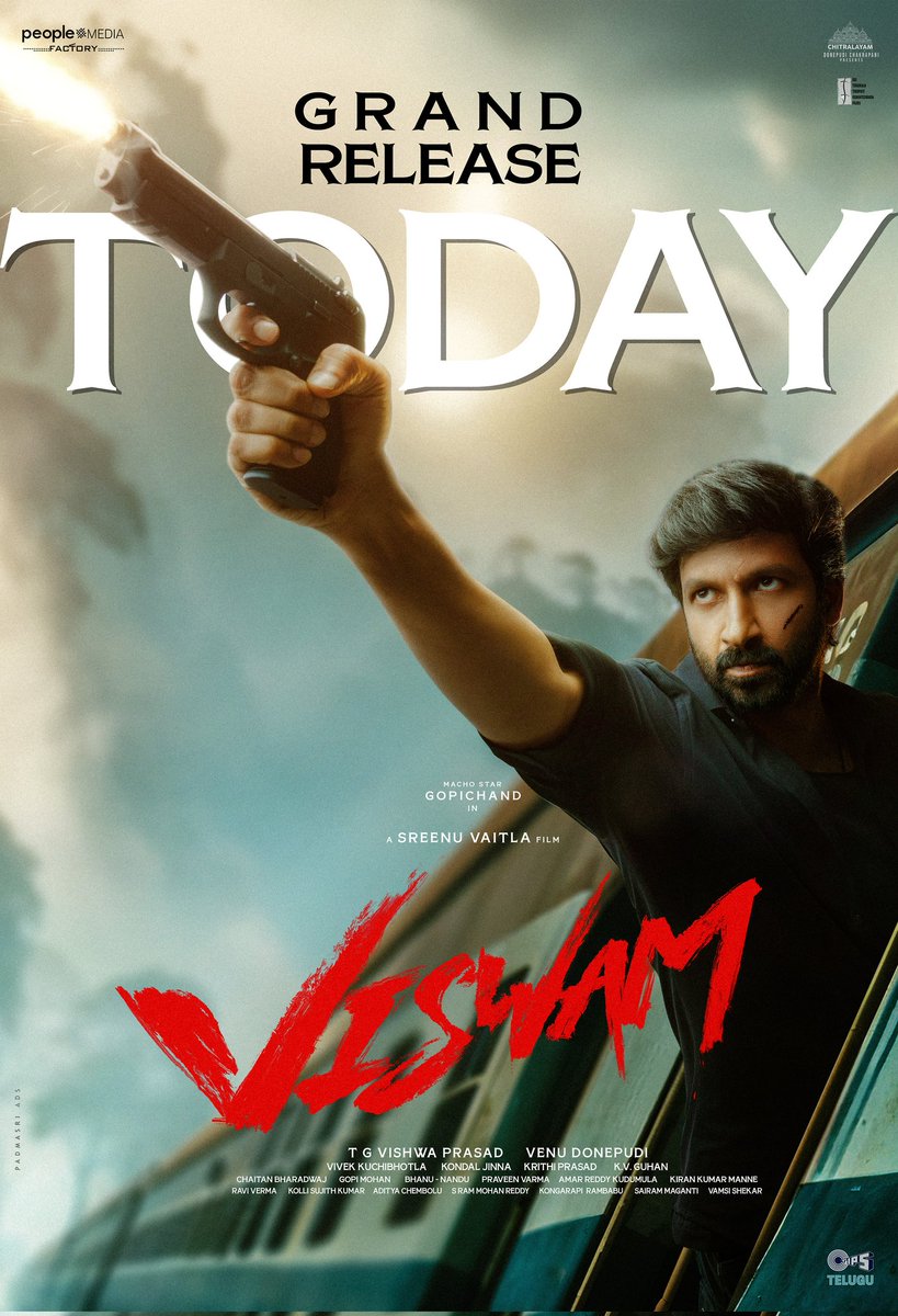 Sending my best wishes to dear <a href="/YoursGopichand/">Gopichand</a> for the release of #Viswam today! Wishing the entire team great success and looking forward to a blockbuster! 🎬💥

#Gopichand #ViswamRelease #Tollywood