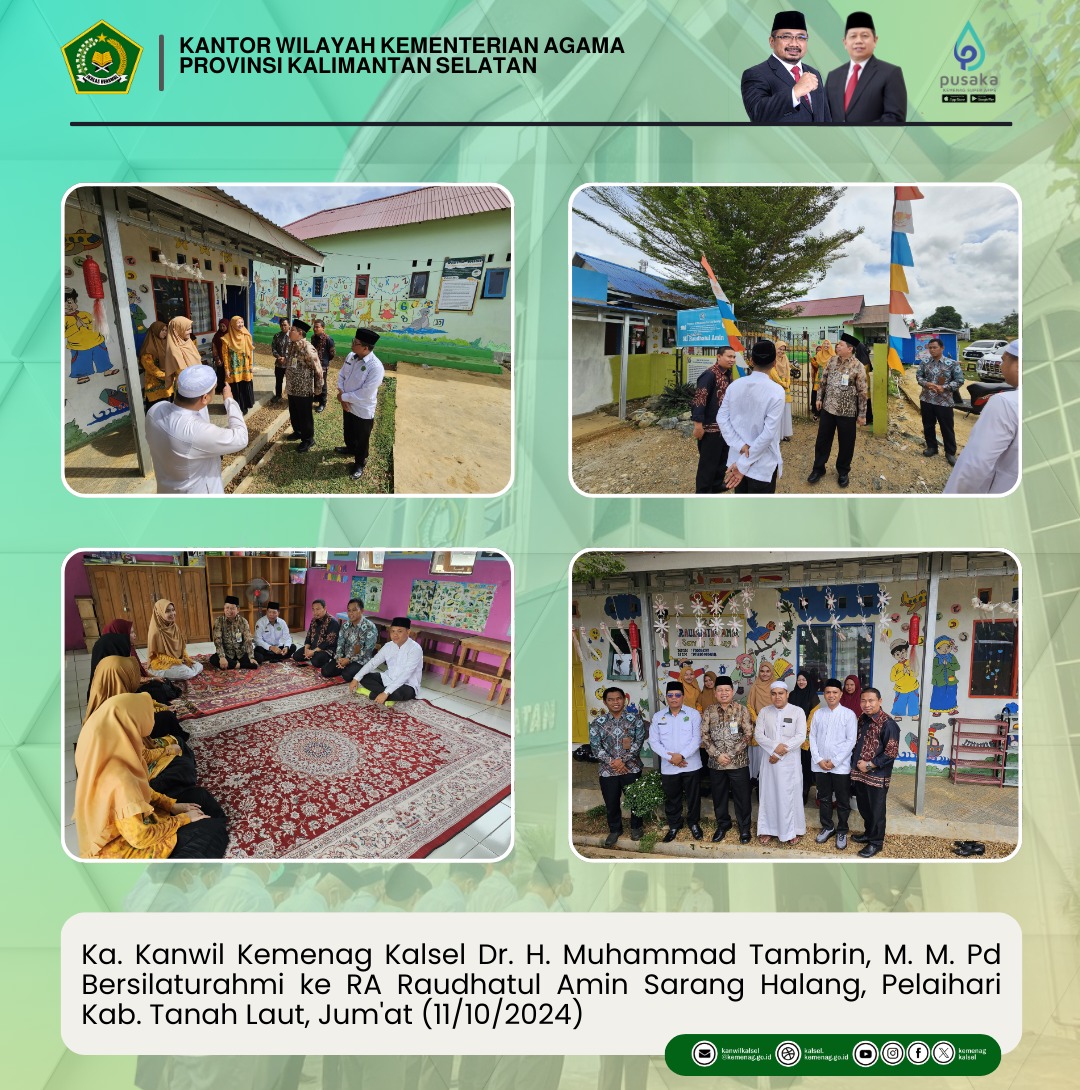kemenagkalsel's tweet photo. Ka. Kanwil Kemenag Kalsel @tambrin69_ Bersilaturrahmi ke RA Raudhatul Amin Sarang Halang. https://t.co/Ydr1ZpnabA