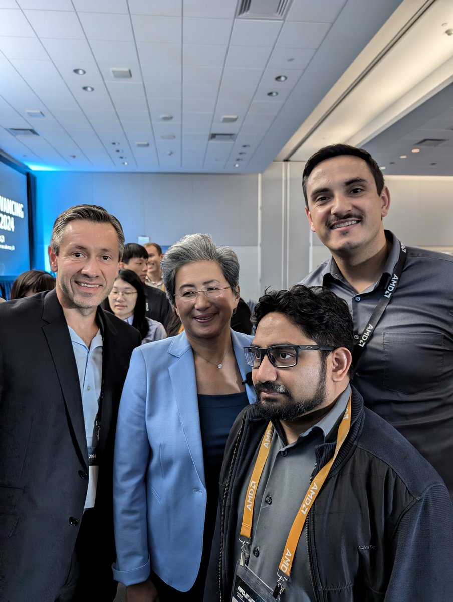 Had an amazing time connecting with brilliant developers from around the world, exchanging ideas, and showcasing our project! Huge thanks to <a href="/LisaSu/">Lisa Su</a> for the deep dive into <a href="/AMD/">AMD</a>'s latest AI breakthroughs. Now back to building! <a href="/Hacksterio/">Hackster.io</a> <a href="/KeithAylwin/">Keith Aylwin</a> <a href="/ArifSohaib1/">Muhammad Sohaib Arif</a>