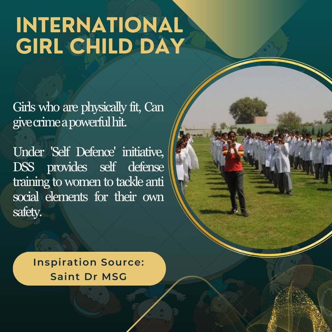 neha_educator's tweet image. Girls are the foundation of the bright future of the society.That is why guru Ram Rahim ji emphasizes to give higher education to daughters.#InternationalDayOfGirlChild. Dera Sacha Sauda is making an important contribution for the empowerment.Source Saint MSG Insan.