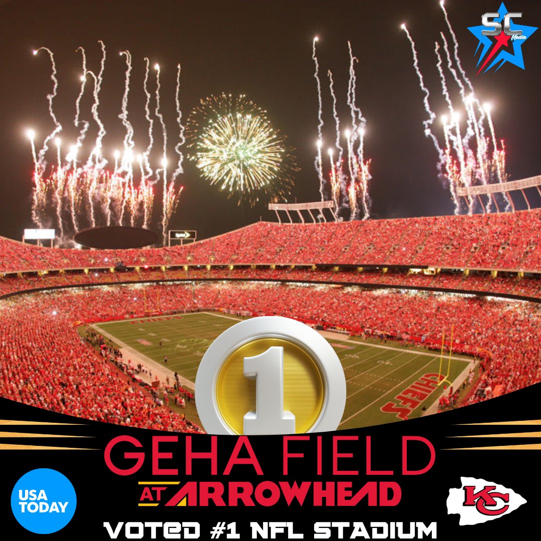 #ChiefsKingdom, GEHA Field at Arrowhead was voted #1 #NFL stadium by USA Today! 🏟🏈1️⃣