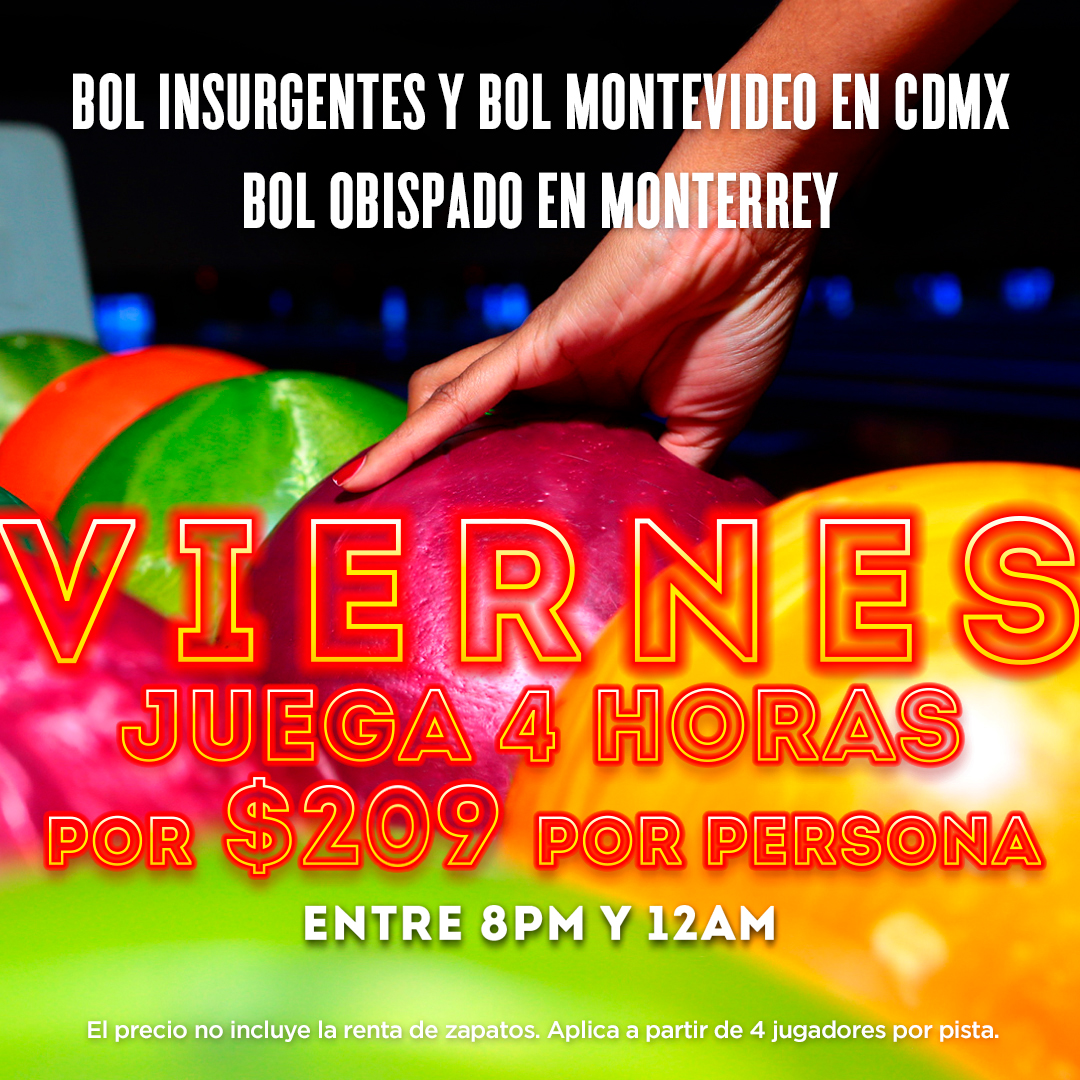 BolichesAMF's tweet photo. ¡Juega boliche ilimitado entre las 8pm y 12am!😍🎳⏰
.
.
.
#viernes #ViernesDeFiesta #viernesdeantojo #boliche #Shakira #ValleDorado #Gago #CruzAzul #ClaudiaSheinbaum https://t.co/mEvbHBy4AK