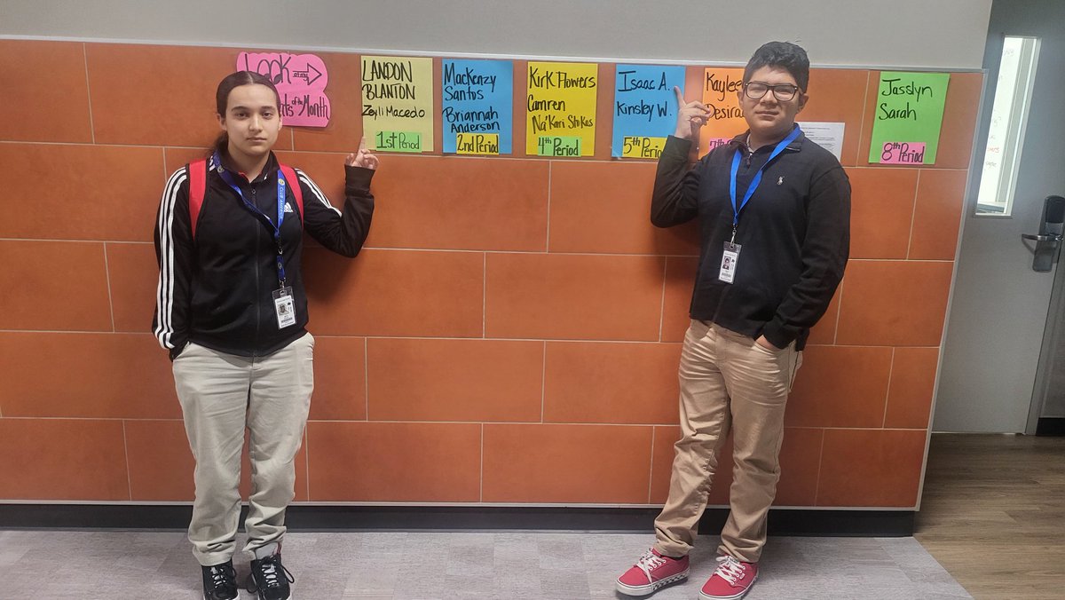 Students leading the class in Biology as Students of the Month