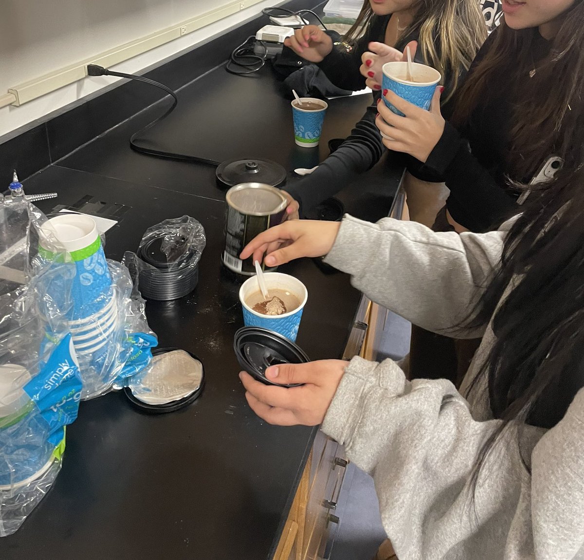 Practicing gratitude along with some hot chocolate for wellness day. Gratitude has a strong positive impact on psychological well-being. It increases self-esteem, enhances positive emotions and makes us more optimistic.