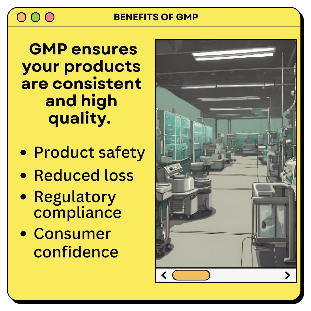 Ever wonder what Good Manufacturing Practice #GMP is?🤔
 
Learn more from our mini slideshow below👇
 
The BIF UTS provides a GMP simulated setting for #biomanufacturing companies, researchers and trainees!
 
Work with us by emailing bif@uts.edu.au or DM us on X.
 
<a href="/UTSEngage/">UTS</a>