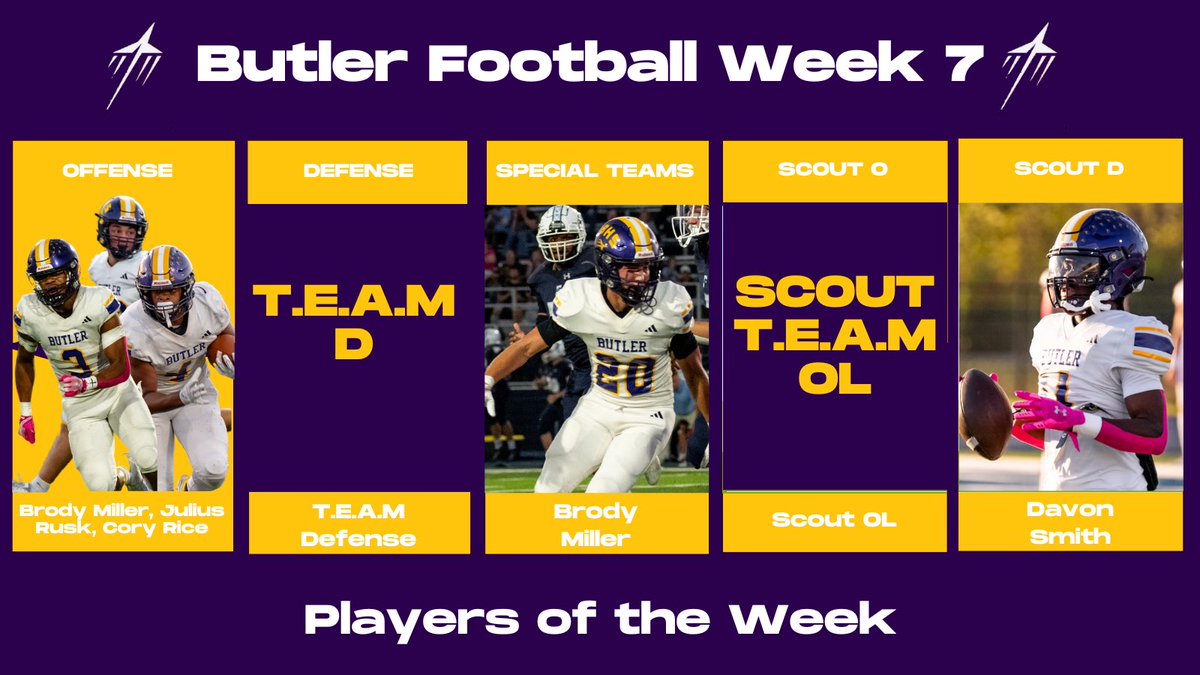 Great T.E.A.M win last week against Fairborn! Congratulations to these players of the week!