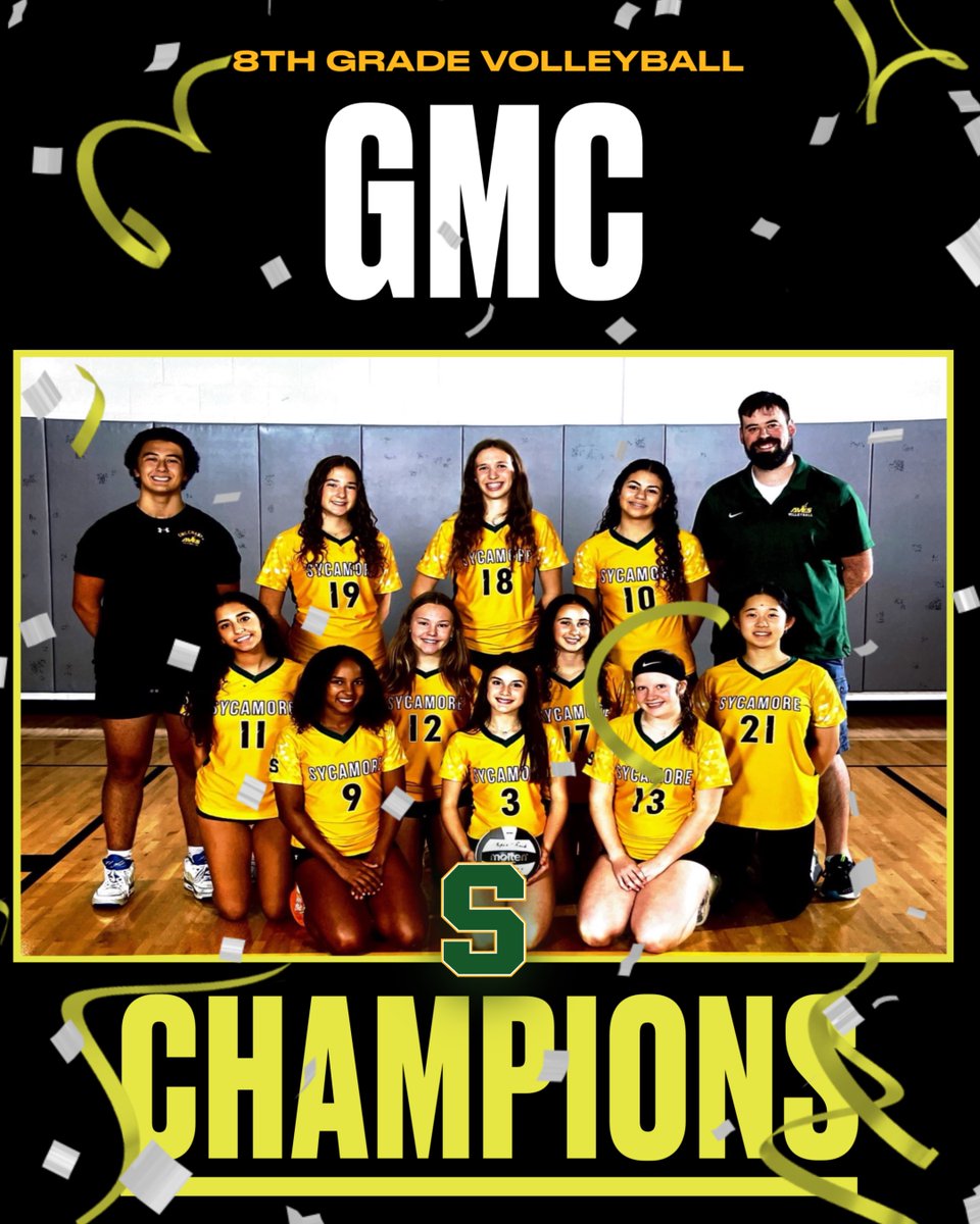 SJHAthletics's tweet photo. Girls had to come back from a set down, but they never gave up! 8th grade girls volleyball are GMC Champions! 🎉 It's a sweep! https://t.co/MXNyKBgBeq