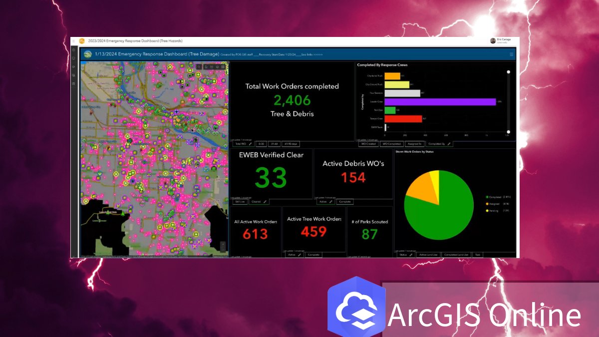 ArcGISOnline's tweet image. Streamline your storm response with #ArcGISOnline! Eugene&apos;s POS team uses #ArcGISFieldMaps for real-time data sharing and work order management.  

Learn more: 
esri.social/tYcs50TgXk0
