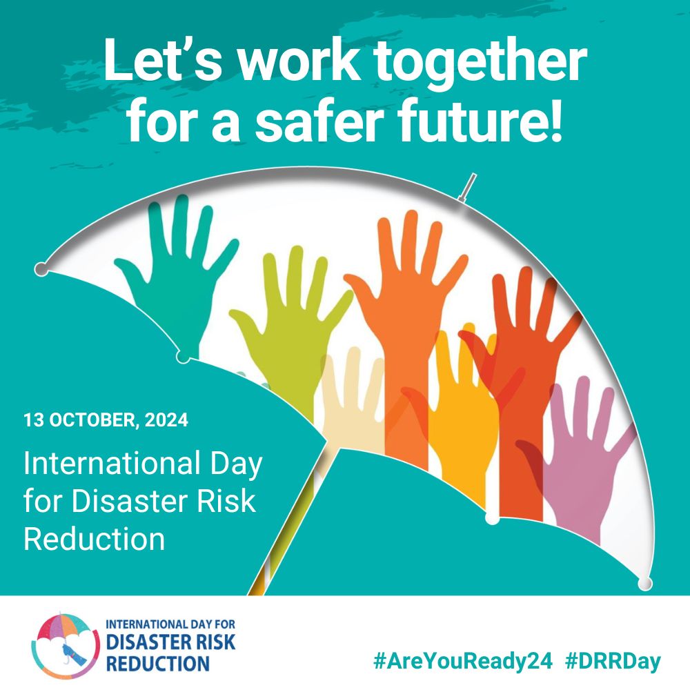 The number of disaster events is projected to reach 560 a year – or 1.5 disasters a day – by 2030. October 13  is the International Day for Disaster Risk Reduction. Let's work together for a safer world. #AreYouReady24 #DRRDay <a href="/UNDRR/">UNDRR</a>  #ResilienceBuilding #EmergencyPreparedness