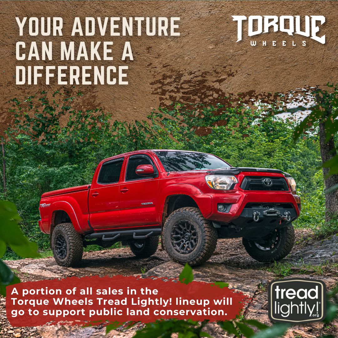 TorqueWheels's tweet photo. Torque Wheels is proud to announce that a portion of every sale from our Treadlightly! lineup goes towards protecting the trails we love. With your support and the hard work of @treadlightly, we’re helping ensure that future generations can keep exploring the great outdoors. https://t.co/6JonGImTct
