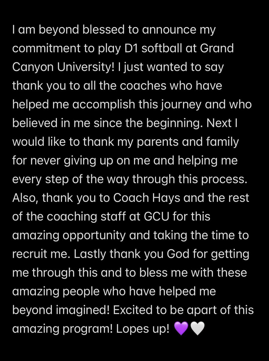 Lopes up!! 💜🤍 <a href="/GCU_Softball/">GCU Softball</a>