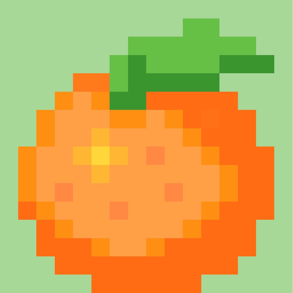 「Procreateでもドット絵用のブラシ作ってミカンを描いてみました〜 」|macken666のイラスト