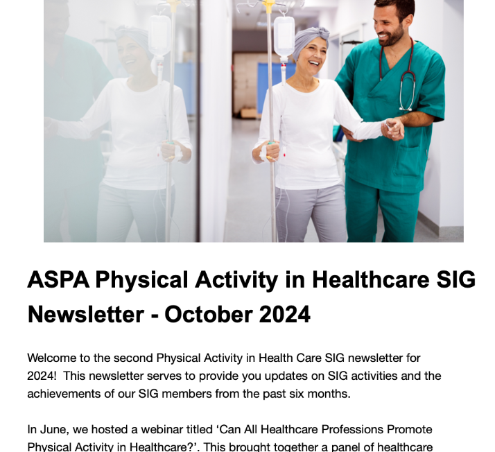 ASPActivity's tweet photo. 📣 Physical Activity in Healthcare SIG members check your inbox!

Our latest newsletter is here, filled with updates, member achievements and highlights. Discover what we've accomplished together over the past six months and get inspired for what's to come! 🤩 https://t.co/9yWwh8nVLu