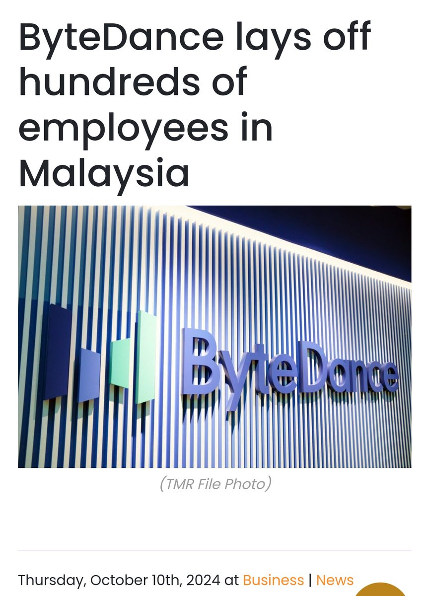 nikakmal00's tweet photo. Update berita berkaitan kerjaya:

1. Ai akan ganti kerja routine atau lowskill job
- Bytedance dah layoff 700 org di Malaysia 
- Layoff ni utk content moderation yg hybrid guna ai+human.
- analogi: mcm toll, dari 7 lorong toll, hanya 1 manusia jaga. yg lain diganti tng, rfid etc https://t.co/bjs6fAWtLq