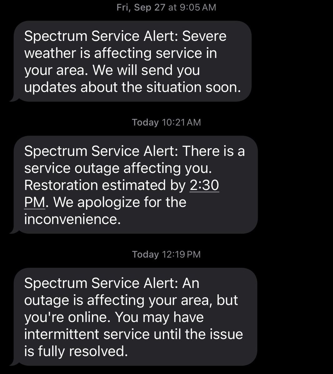 jdavis1220's tweet photo. Hey @Ask_Spectrum  is this what we call fake news? Because not only do I still not have Internet, my estimated time for restoration has been removed https://t.co/xRm2vqeYKu