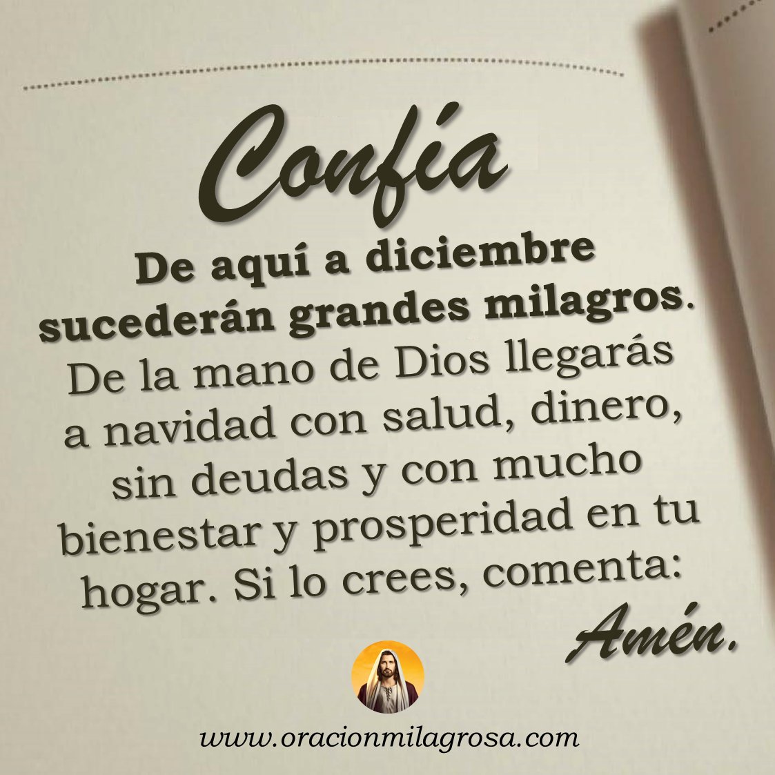 Confía, de aquí a diciembre sucederán grandes milagros, ¿Lo crees? 🌿

A. Si, lo creo y lo acepto 🙏
B. No lo creo 😢