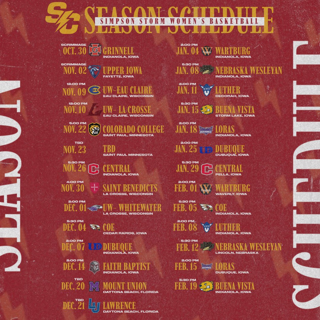 Mark your calendars our 24-25 schedule is out! The girls are ready to roll this season and are looking forward to your support!! Go Storm ⚡️❤️
