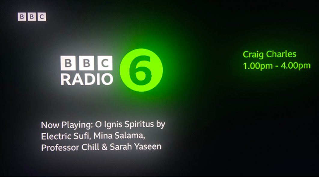 Craig Charles kindly played a single by Professor Chill's Electric Sufi project on his BBC 6 Music national radio show. Here's the evidence!