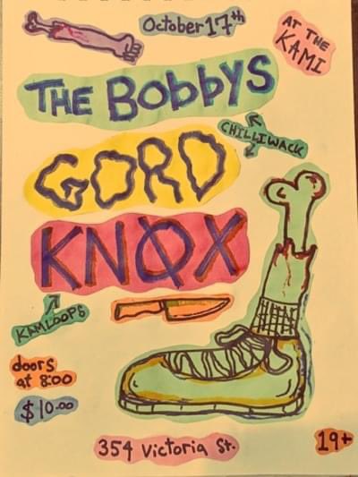 uptherocksa's tweet photo. Kamloops! October 17th (Thursday) The Bobby's w/ GORD &amp; KNOX at Kamloops Inn City Pub Doors 8:00 PM, $10, +19 https://t.co/FwKYVWbbul