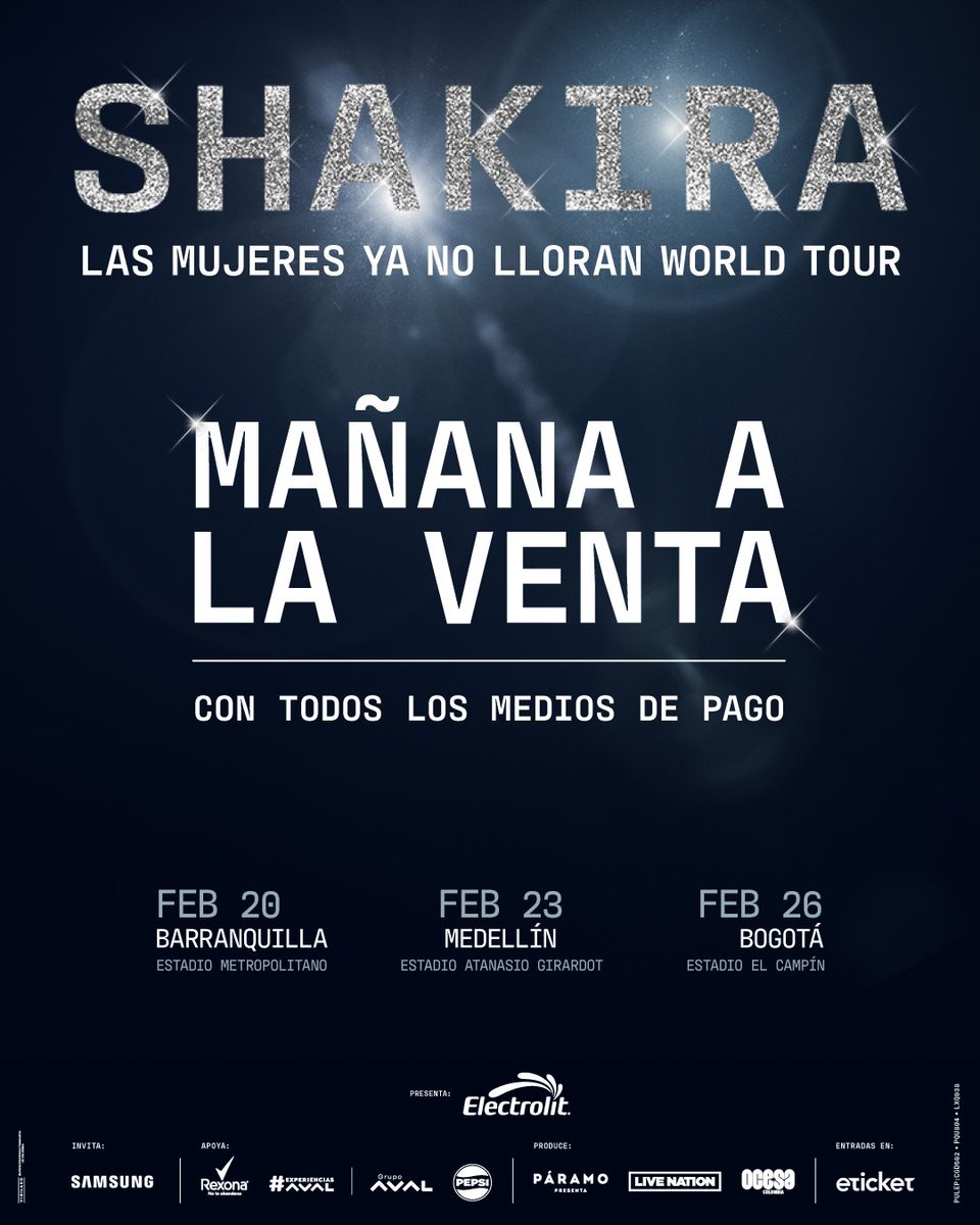 paramo_presenta's tweet photo. Viene una nueva oportunidad para asegurar tu lugar junto a nuestra diosa Shakira, entradas con cualquier método de pago a partir de las 10 AM en https://t.co/7XAyWJT09d 👑✨✨ https://t.co/zb1jQLx1sE