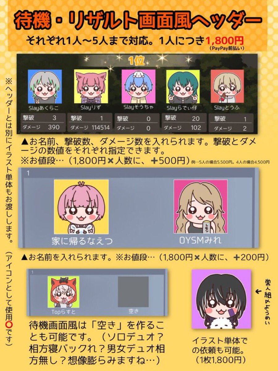 「【イラストご依頼募集】この種類のイラストのご依頼を募集します  にDMくださいま」|量産型あいりん・漫画描きのイラスト