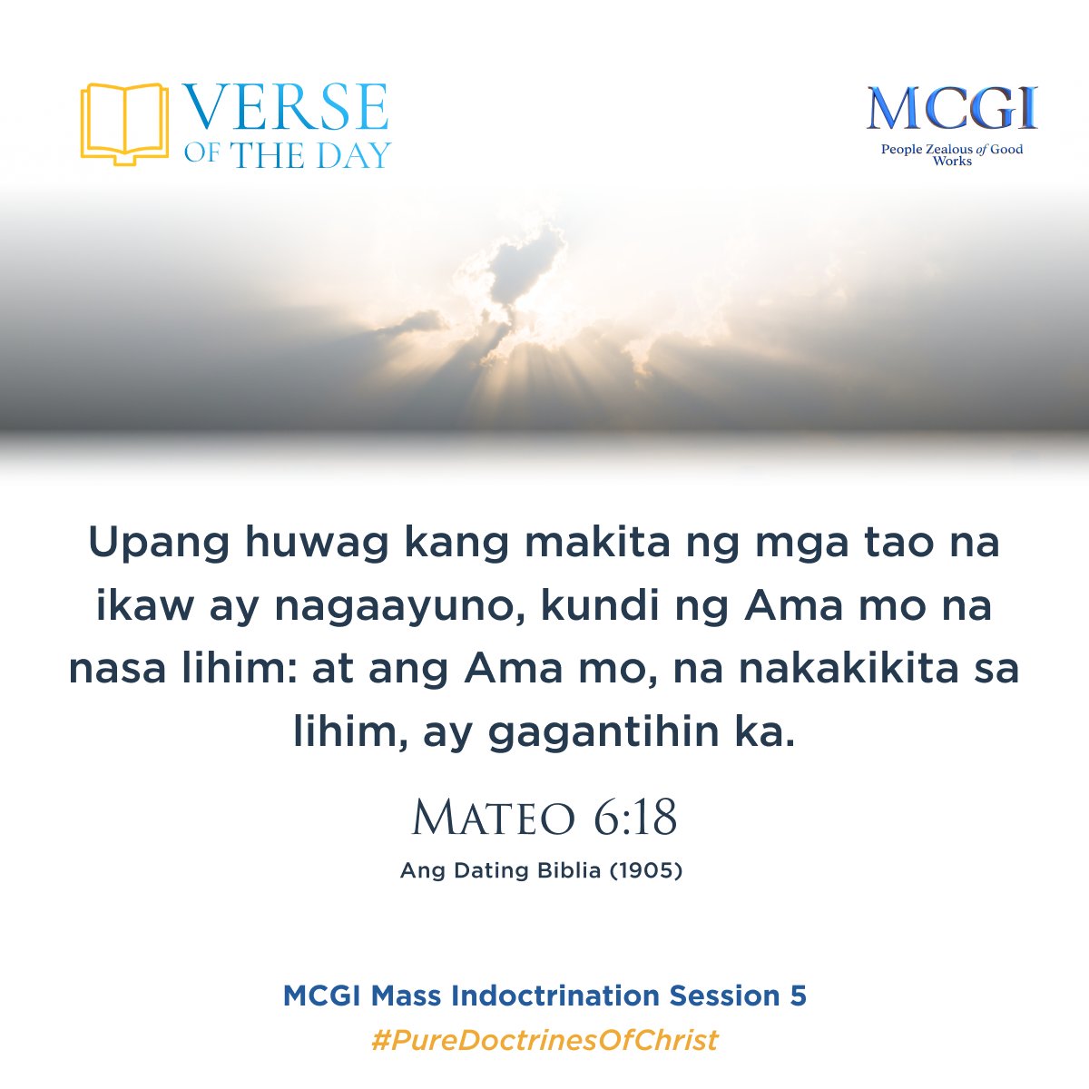 AngDatingDaanTV's tweet photo. That thou appear not unto men to fast, but unto thy Father which is in secret: and thy Father, which seeth in secret, shall reward thee openly.

(Matt. 6:18, KJV)

The Why of Praying
#PureDoctrinesOfChrist https://t.co/cQrw8dfoTe