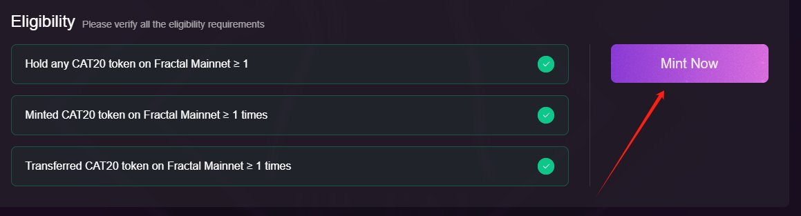 weplaynft's tweet image. 钱包有玩 #CAT20  过 的，可以去试试是否有资格claim，成本约0.6U
#FractalBitcoin