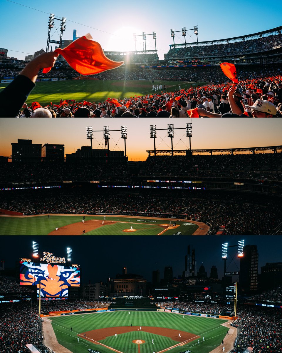 tigers's tweet photo. DETROIT SHOWS UP AND SHOWS OUT!
 
44,923 fans tonight breaks yesterday's record for largest attendance for a #postseason game in @ComericaPark history. https://t.co/bZksDAiQkF