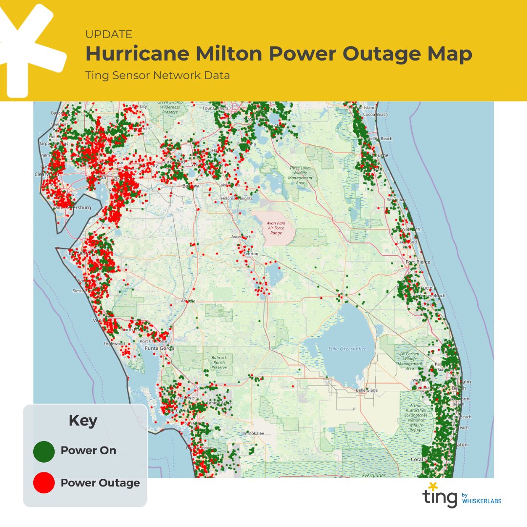 tingfire_'s tweet photo. HURRICANE MILTON POWER OUTAGE UPDATE AS OF OCTOBER 10 AT 08:00 PM EST: Outage recovery is accelerating, but there’s still a long way to go for all those impacted. Please check back soon, as we’ll continue to post regular updates. Most importantly, we hope you’re all staying safe. #HurricaneMilton