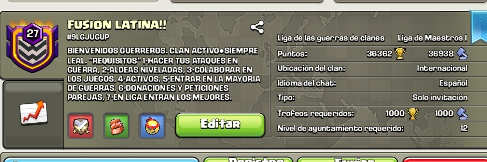 Clan Fusión Latina!! COC tweet media