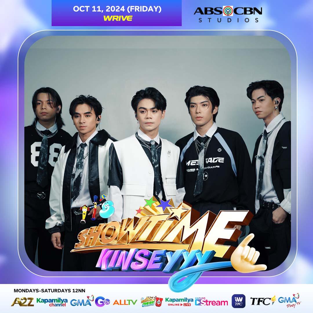 itsShowtimeNa's tweet photo. Madlang People! They have arrived again on the Showtime stage! Abangan ang Filipino boy group na #WRIVE sa It's Showtime! 💙💛 

#ShowtimeTodeyyy 
Follow and subscribe here: 
https://t.co/Gs3IAXU5tb https://t.co/RDhO5Be3jf