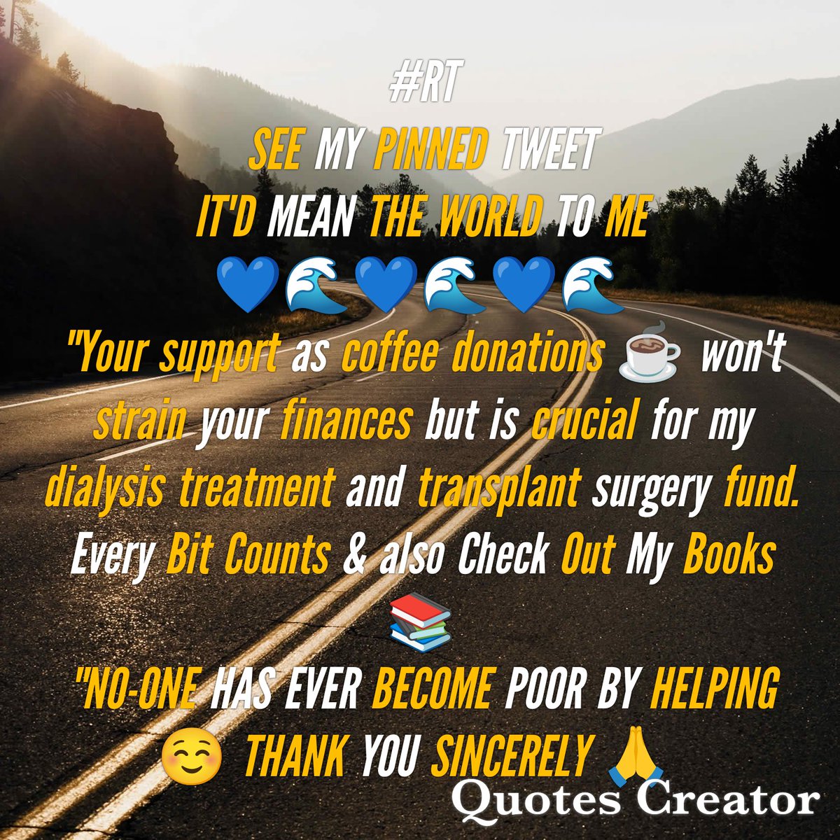 Hyacinth (@oldhyacinth) on Twitter photo Today is a day for possibilities! Iโm aiming to sell 10 books or get 10 coffees while on dialysis. Thank you! ๐
<a href="/Hawk35547837/">Hawk๐ง</a>
@ClunkerH
<a href="/CodBorg/">๐๐RESISTOR SISTER: PROUD CANADIAN๐๐</a>
<a href="/SchonkerenJ/">Schonkeren J</a>
<a href="/81stinfbde/">James Steele</a>
<a href="/TboneTroy1/">Tbone Troy ๐บ๐ฒ๐๐บ๐ฒ</a>
<a href="/MickyBurcham/">MickBu22๐ง</a>
@SeltzerBooks
<a href="/laurelcf/">Christina Fay๐๐๐ช</a>
<a href="/3DMacD/">Lorne โLonnyโ MacDougall</a>
<a href="/LarryMadowo/">Larry Madowo</a>
<a href="/BrendaKayCoope1/">kcsunshine</a>
<a href="/BlueVoterGuide/">BlueVoterGuide</a> Today is a day for possibilities! Iโm aiming to sell 10 books or get 10 coffees while on dialysis. Thank you! ๐
<a href="/Hawk35547837/">Hawk๐ง</a>
@ClunkerH
<a href="/CodBorg/">๐๐RESISTOR SISTER: PROUD CANADIAN๐๐</a>
<a href="/SchonkerenJ/">Schonkeren J</a>
<a href="/81stinfbde/">James Steele</a>
<a href="/TboneTroy1/">Tbone Troy ๐บ๐ฒ๐๐บ๐ฒ</a>
<a href="/MickyBurcham/">MickBu22๐ง</a>
@SeltzerBooks
<a href="/laurelcf/">Christina Fay๐๐๐ช</a>
<a href="/3DMacD/">Lorne โLonnyโ MacDougall</a>
<a href="/LarryMadowo/">Larry Madowo</a>
<a href="/BrendaKayCoope1/">kcsunshine</a>
<a href="/BlueVoterGuide/">BlueVoterGuide</a>