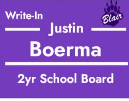BHSBoerma's tweet photo. I have decided that now is the time to run for Blair Community School -school board. This decision didn’t come lightly and also came about too late to be on the ballot next month. https://t.co/leQhDJ9Gjd