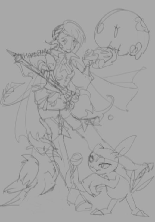 Hamsphrey's tweet photo. realizing i havent posted in awhile, here are some wips 
been feeling the fall feeling since end of august, got a lot of halloween/fall themed things rattling around in the brain https://t.co/2NDmSGbs4x