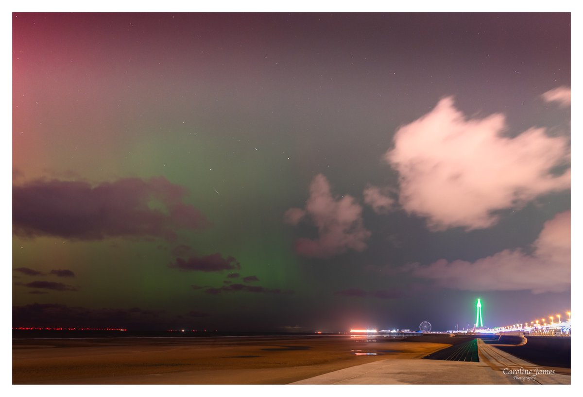 Aurora over Blackpool 10th October 2024, not a sight I thought I would ever see during Blackpool Illuminations.