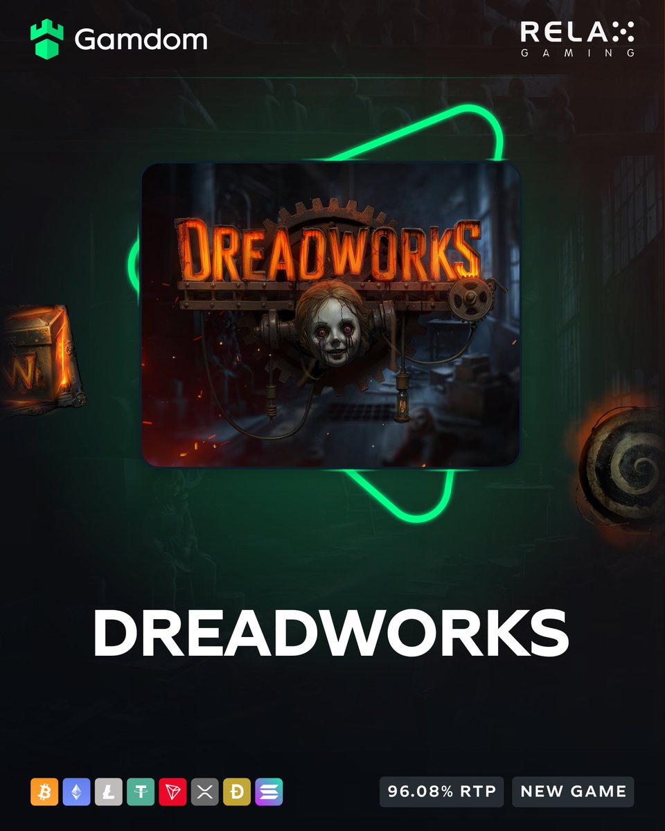 🧸 New Game: Dreadworks by Print Studios! 🧸

Enter Big Jack's Toy Factory, where forgotten toys come to life with a sinister twist! 🔧

Spin for a chance to win up to 20,000x your bet! ⚙️

- 💚 + 🔄 + Tag a friend + Drop your userID for FREE spins!

🔗gamdom.com/casino/Dreadwo…