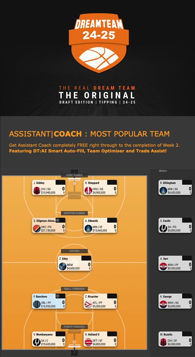 DreamTeam_RL's tweet photo. Just 12 days to tip-off, picking our most selected 14 players leaves $17.4m in your salary purse for premium upgrades.

How many of our most-selected make your #NBADreamTeam squad?

Pick yours now:
https://t.co/pL2PljWuXC

#NBA #NBAPreseason https://t.co/RvVlPQ225g