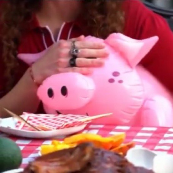 heyimmarci's tweet photo. Him covering the pig’s eyes when the meat is getting grilled he’s sooooooo #bb26 https://t.co/JKrrk1tNli