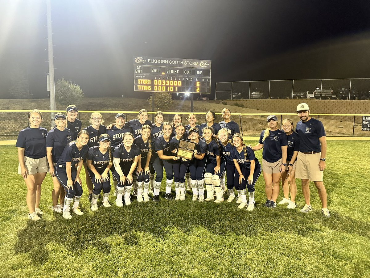 ROrtmeier's tweet photo. Congrats to Coach Haack and the girls - had to win 3 today and came away Class A-6 District Champs!  Couldn’t be more proud of our coaches and players!  On to State!  #rollstorm @ESHSSoftball https://t.co/CfpcONfXWH