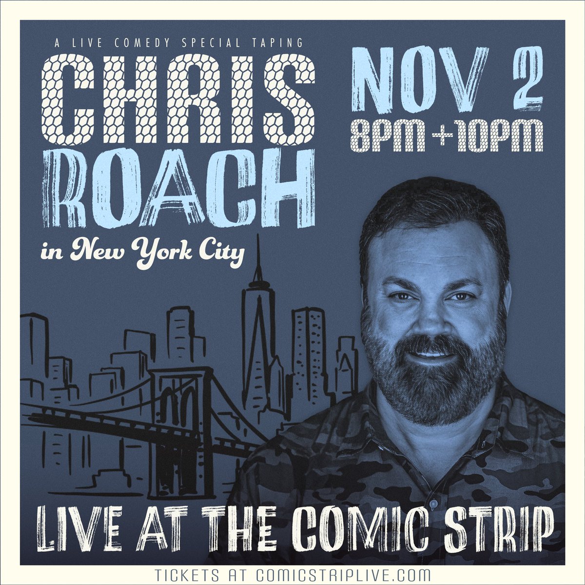 2buffoons's tweet image. Comedian @RoachComic tapes his Debut Comedy Special November 2nd 8pm &amp;amp; 10pm The Comic Strip NYC Get tickets now on The Comic Strip website or link below Feat. @TrixieTuzzini 

eventbrite.com/e/chris-roach-…