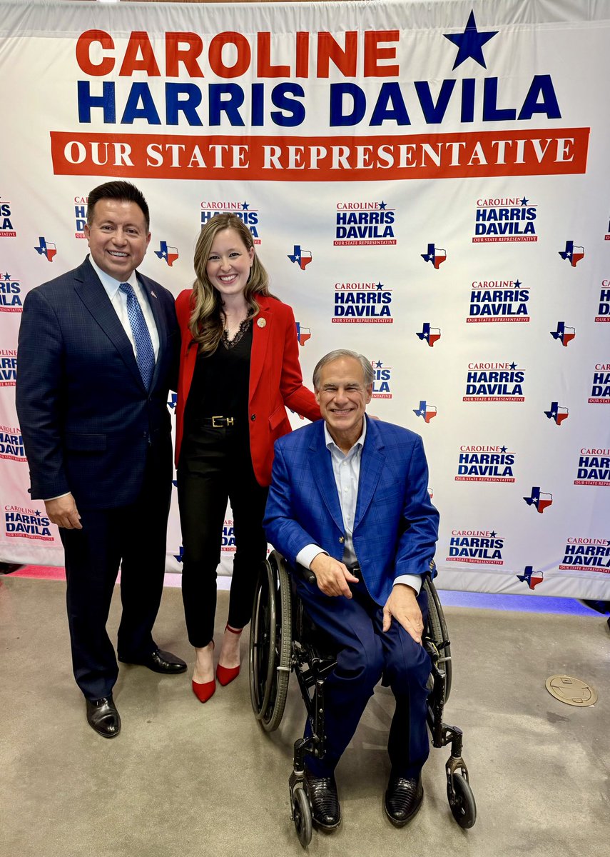 CarolineForTX's tweet photo. Thank you, @GovAbbott , for joining me in Round Rock last night and for all of your support. I appreciate all you’ve done for Texas and look forward to continuing to work with you to keep Williamson County and Texas RED! 

#txlege https://t.co/vNWriOj3iG