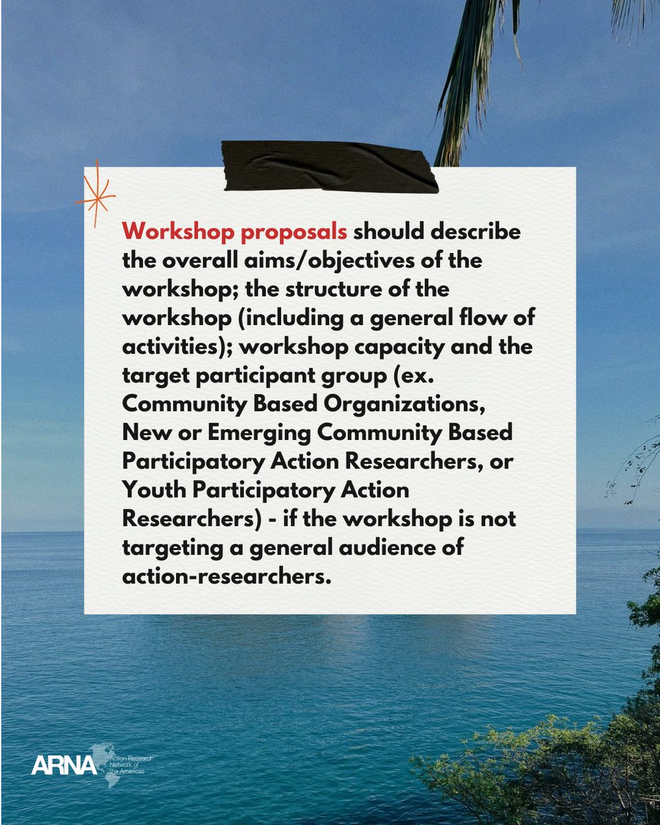Call For Proposals - GENERAL FORMAT

tinyurl.com/arnaproposals2…

#ARNA2025 #ActionResearch #InvestigacionAccion #ARNAConference #PuertoVallarta