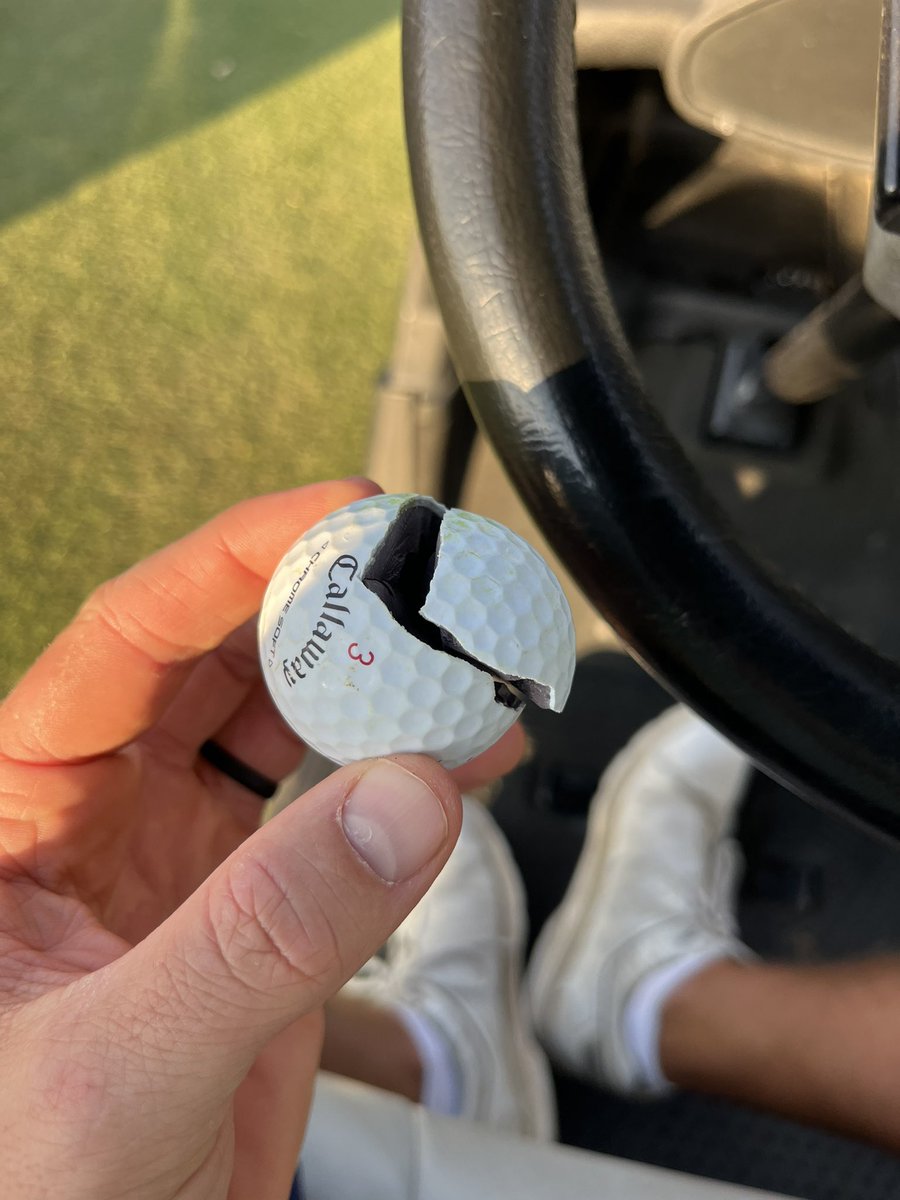 Rlester13's tweet photo. First for me! Busted a ball at Dornick Hills this evening. @CallawayGolf how about some replacements? https://t.co/IE6VboKwf6