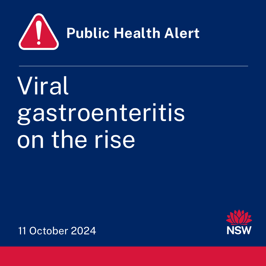 NSW Health is encouraging the community to stay on alert for symptoms of gastroenteritis, with testing and hospital data showing a significant rise in cases in recent weeks across the state.