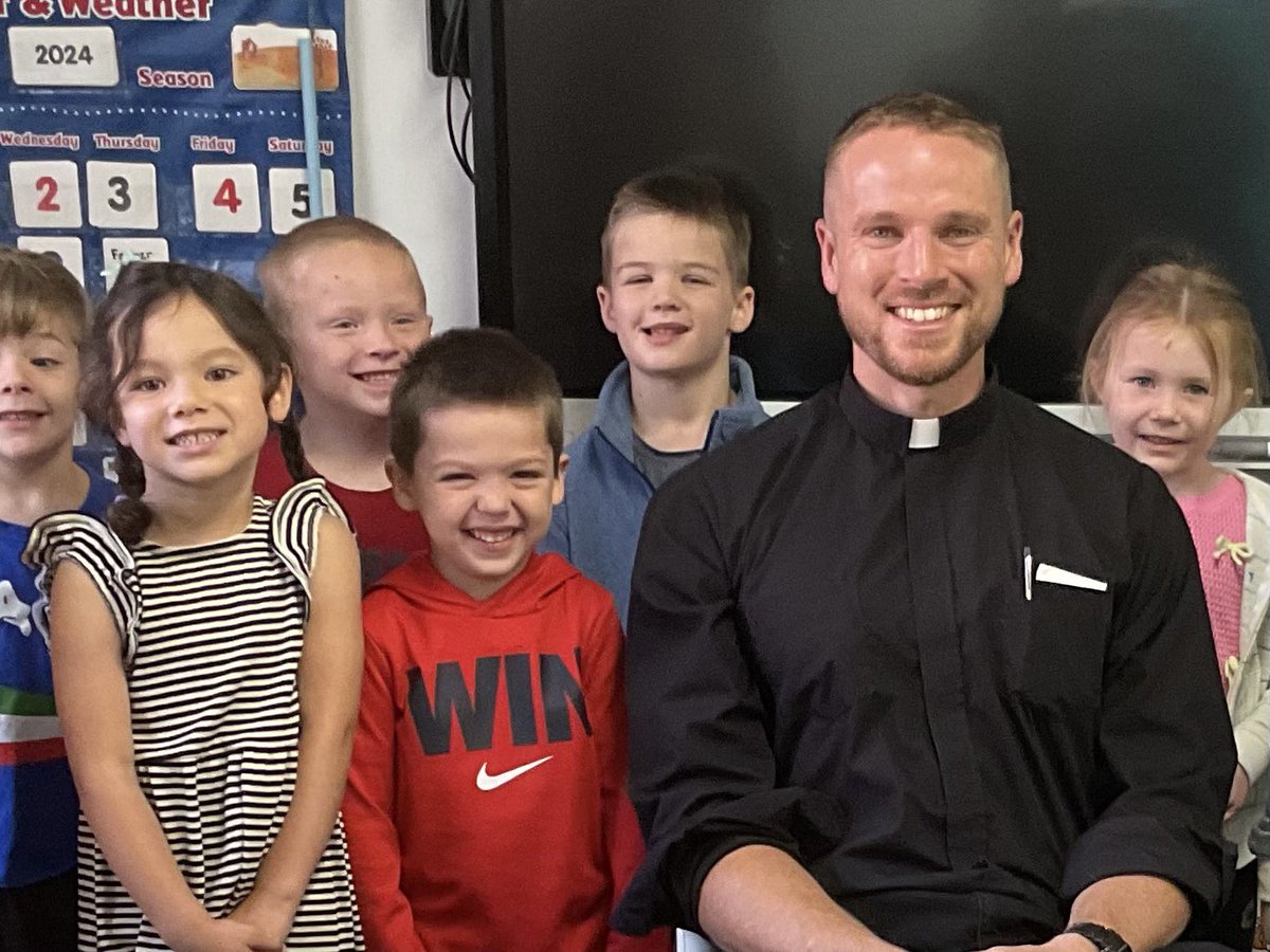 We love the big kids but when Fr. Andrew isn’t leading high school Bible Study, preschool story time is pretty great!