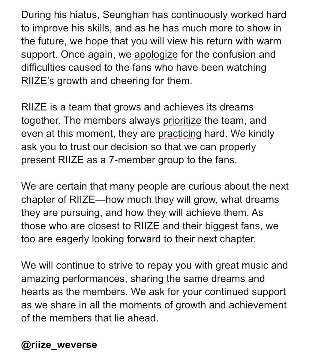 riize_weverse's tweet photo. FULL TRANSLATION: https://t.co/7VgeptBPmW