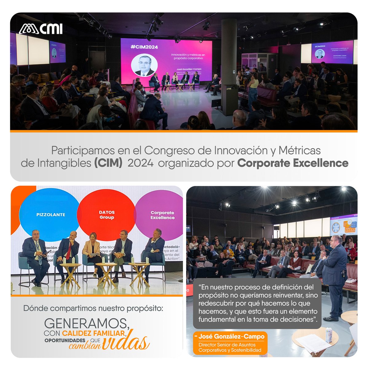 Participamos en la 6ª edición del Congreso de Innovación y Métricas de Intangibles (CIM) 2024, organizado por <a href="/CE4reputation/">Corporate Excellence</a>, un evento referente en la gestión de intangibles donde se presentaron más de 30 herramientas y metodologías para la toma de decisiones en cinco ámbitos