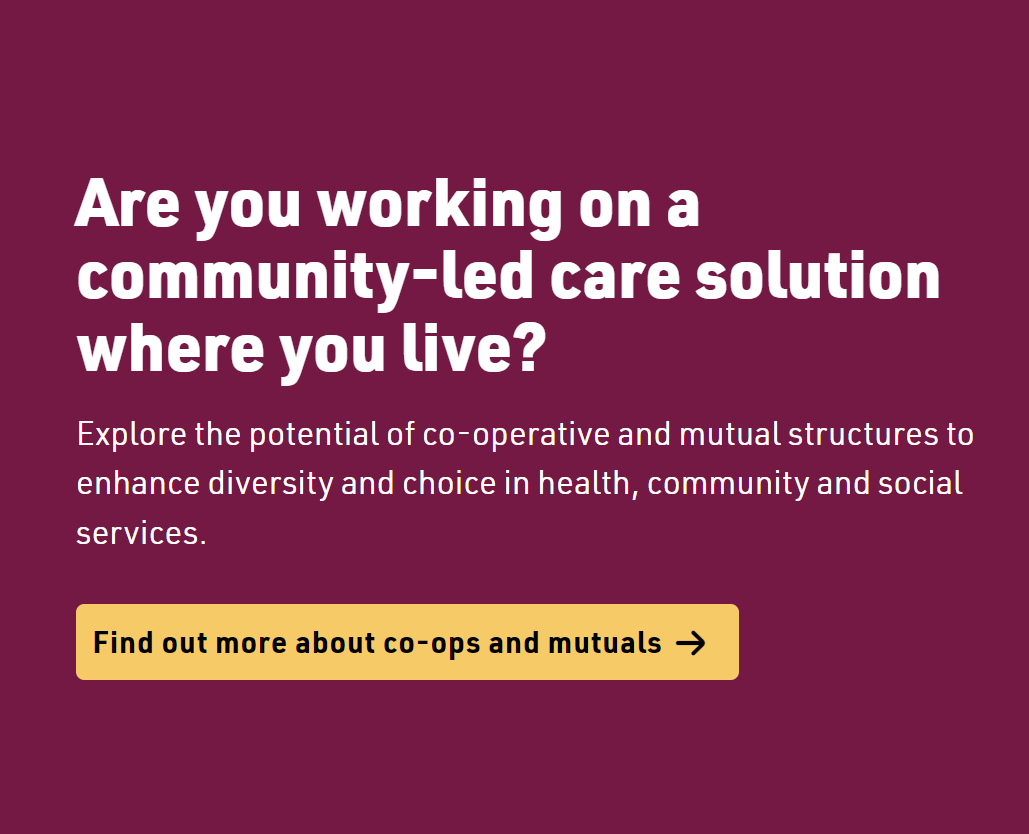 Are you working on a community-led care solution where you live? Explore the potential of #cooperative and #mutual structures to enhance diversity and choice in health, community and social services.  Find out more on the #CareTogether website: caretogether.coop/about-co-ops/