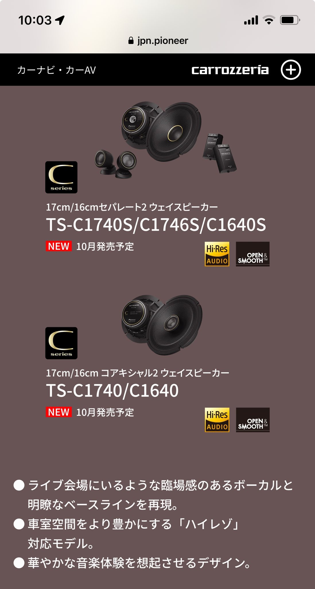 carrozzeria カロッツェリア センタースピーカー TS むしり取っ