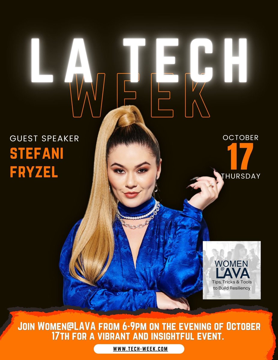 SO excited to be speaking at LA Tech Week 2024! 🎤Join us Thursday October 17th 6-9pm for a panel about Tips, Tricks and Tools to Build Resiliency!✨

Use code “STEF” for $10 off your tickets! 
Get Tickets: lu.ma/iygucs29